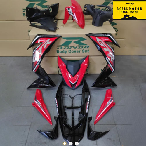 Trọn bộ dàn áo GTR 150 đỏ đen gồm tem chính hãng Honda Indonesia
