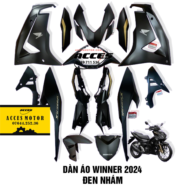 dan áo Winner X đen nhám 2024