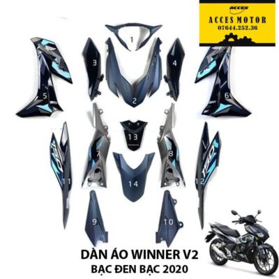 dàn áo winner x v2 xanh đen bạc 2020