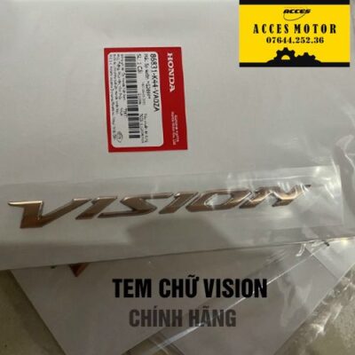 tem chữ Vision màu vàng