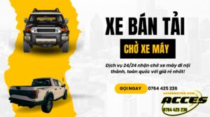 xe bán tải chở xe máy