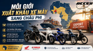 Môi giớ xuất khẩu xe máy sang châu Phi